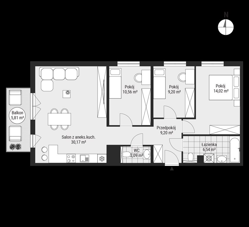 mieszkanie na sprzedaż 82m2 mieszkanie Podgórze, Bukowa 67