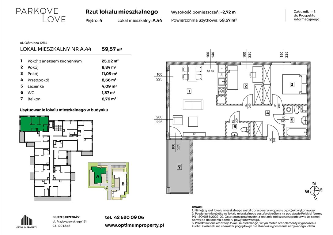 Nowe mieszkanie trzypokojowe PARKOVE LOVE Łódź, Bałuty-Doły, ul. Górnicza 12/14  60m2 Foto 1