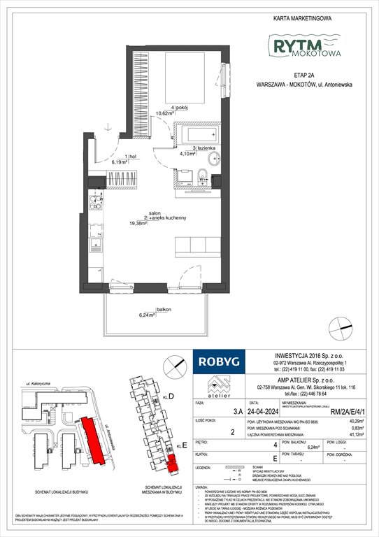 Nowe mieszkanie dwupokojowe Rytm Mokotowa Warszawa, Mokotów, Antoniewska  40m2 Foto 1