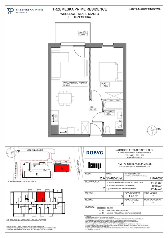 Nowe mieszkanie dwupokojowe Trzemeska Prime Residence Wrocław, Stare Miasto, Trzemeska  42m2 Foto 1