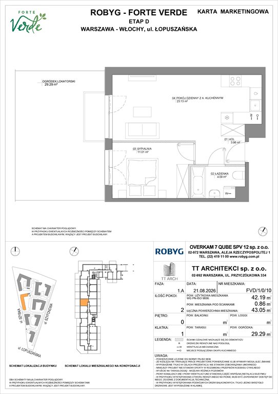 Nowe mieszkanie dwupokojowe Forte Verde Warszawa, Włochy, Łopuszańska 28  42m2 Foto 1