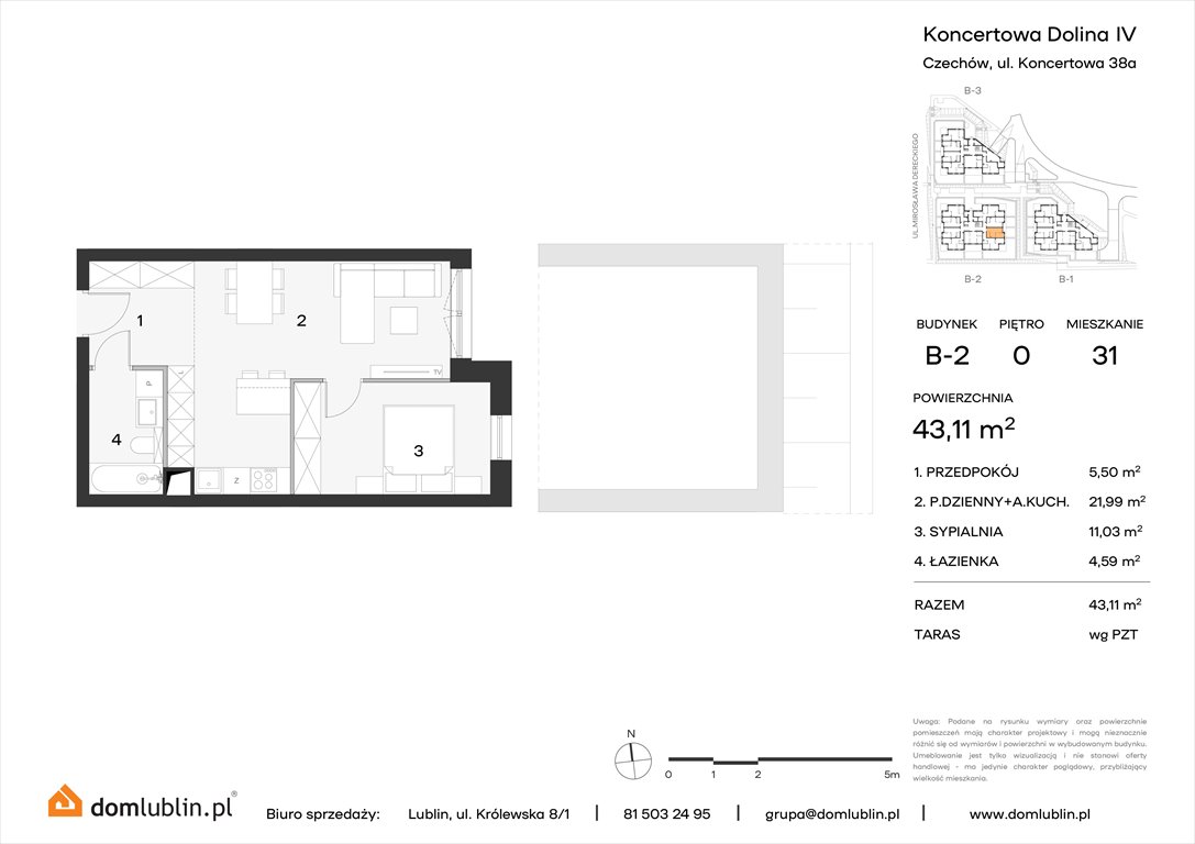 Nowe mieszkanie dwupokojowe Koncertowa Dolina Lublin, Choiny, Koncertowa  43m2 Foto 1