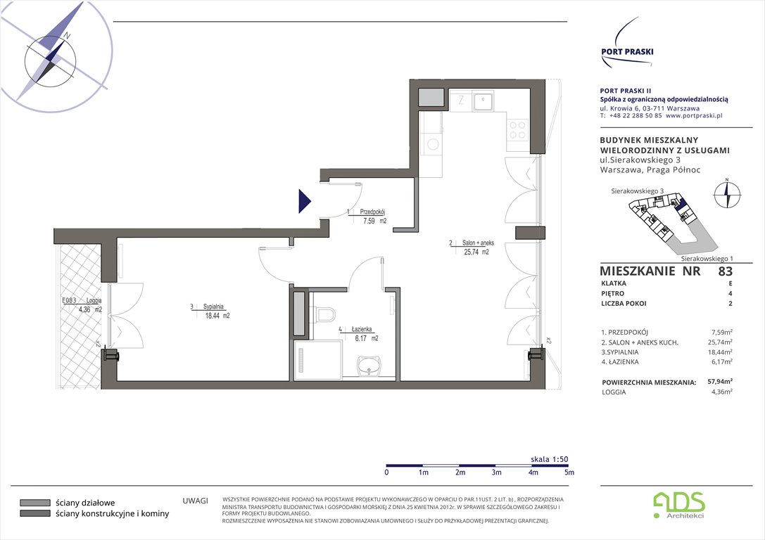 Nowe mieszkanie dwupokojowe Sierakowskiego 1 i 3 Warszawa, Praga Północ, Sierakowskiego 1-3  58m2 Foto 1