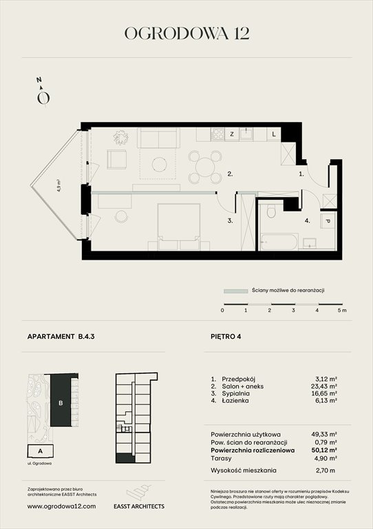 Nowe mieszkanie Apartamentowiec Ogrodowa 12 Poznań, Ogrodowa 12  50m2 Foto 1