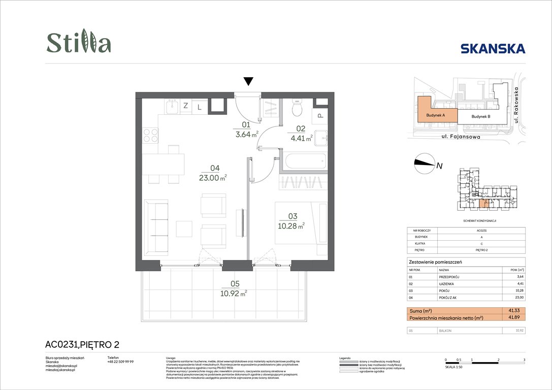 Nowe mieszkanie dwupokojowe Stilla Warszawa, Fajansowa 5  41m2 Foto 1