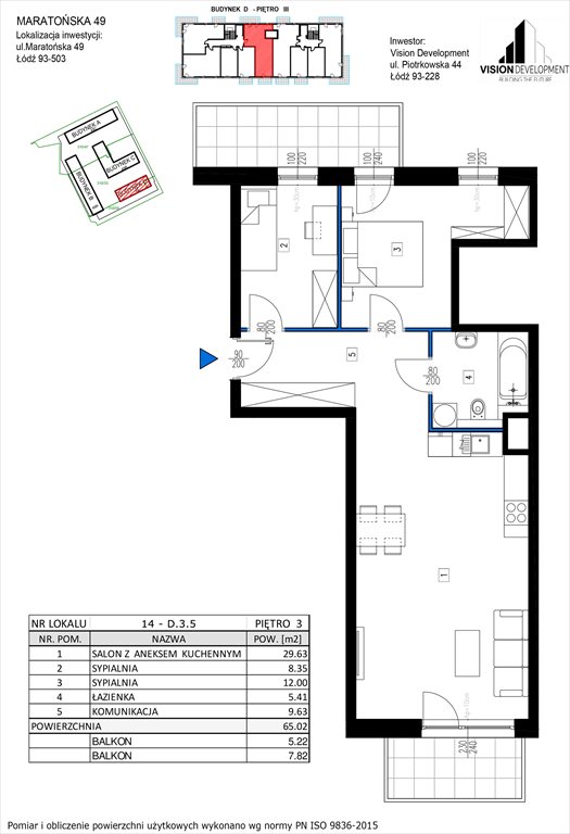 mieszkanie na sprzedaż 65m2 mieszkanie Łódź, Retkinia, Maratońska 49C