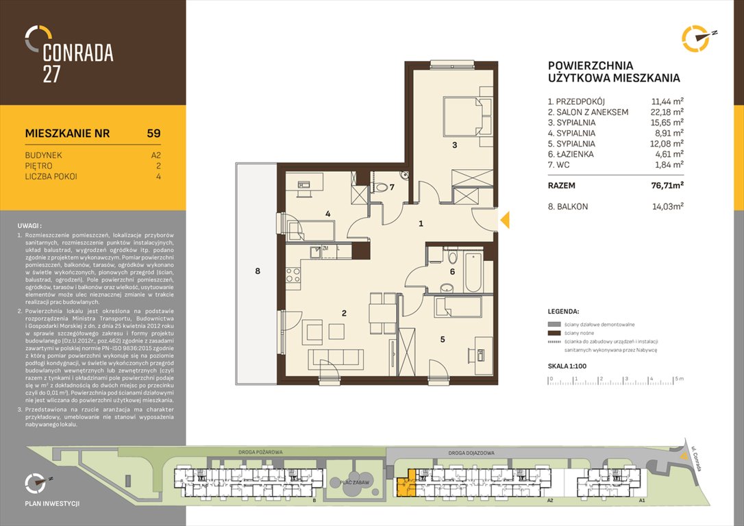 Nowe mieszkanie czteropokojowe  CONRADA 27 Kraków, Prądnik Biały, Conrada 27  77m2 Foto 1