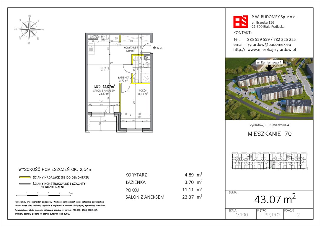 Nowe mieszkanie dwupokojowe Rumiankowa 4 Żyrardów, Rumiankowa 4  43m2 Foto 1