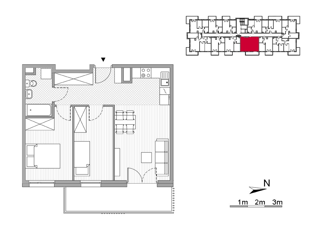 Nowe mieszkanie trzypokojowe ul. Powstańców/os. Piastów bud F Kraków, Mistrzejowice, Os. Piastów 77  50m2 Foto 1