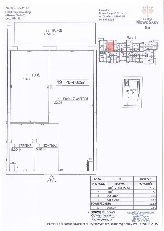 Nowe mieszkanie dwupokojowe Nowe Sady 85 Łódź, Polesie, Nowe Sady 85  48m2 Foto 1