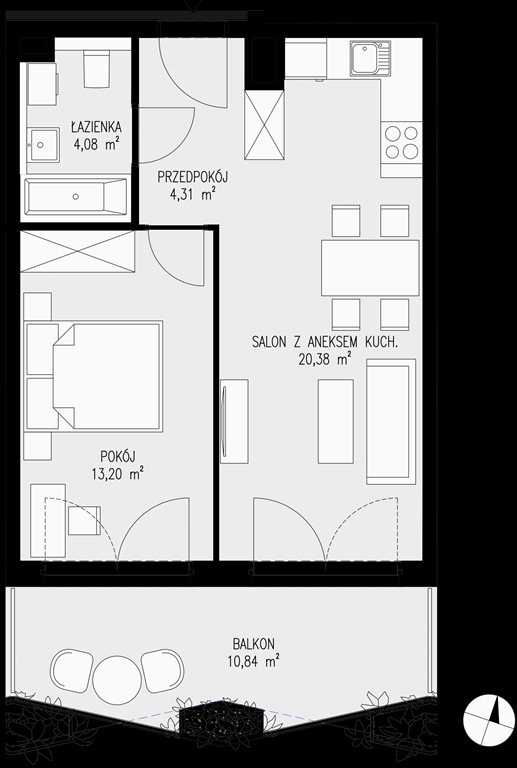 mieszkanie na sprzedaż 42m2 mieszkanie Katowice, Bogucice - Dąbrówka Mała, Wiertnicza 32