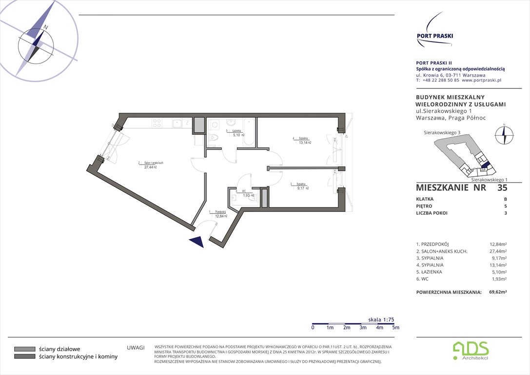 Nowe mieszkanie trzypokojowe Sierakowskiego 1 i 3 Warszawa, Praga Północ, Sierakowskiego 1-3  70m2 Foto 1