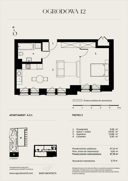 Nowe mieszkanie Apartamentowiec Ogrodowa 12 Poznań, Ogrodowa 12  48m2 Foto 1