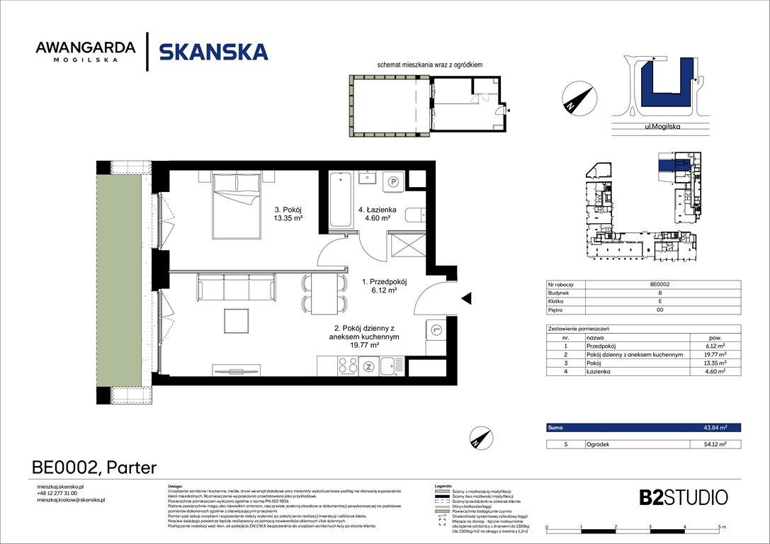 Nowe mieszkanie dwupokojowe Awangarda Mogilska Kraków, Prądnik Czerwony, Mogilska 126  44m2 Foto 1
