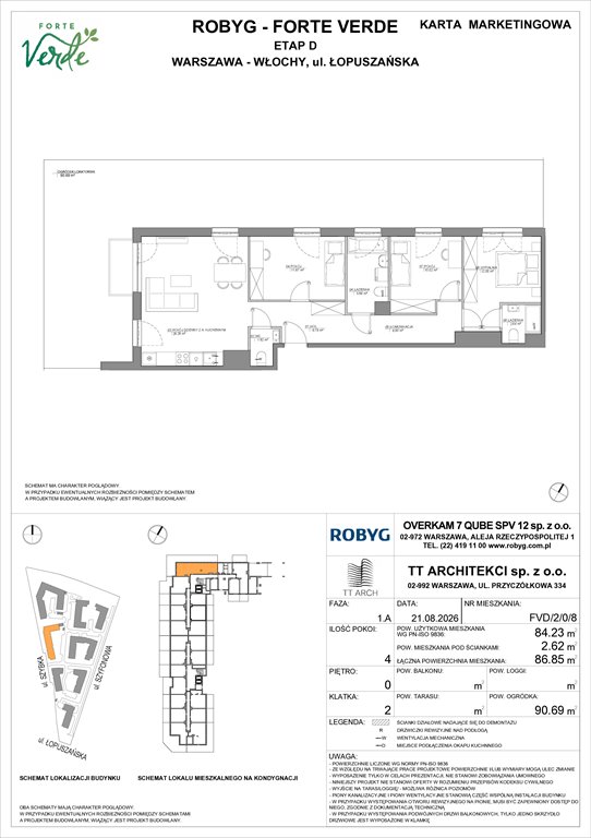 Nowe mieszkanie czteropokojowe  Forte Verde Warszawa, Włochy, Łopuszańska 28  84m2 Foto 1