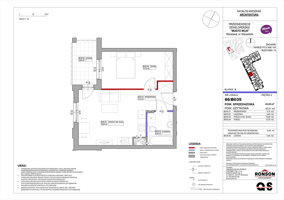 Nowe mieszkanie dwupokojowe Miasto Moje Warszawa, Białołęka, Marywilska 68,68A  42m2 Foto 1