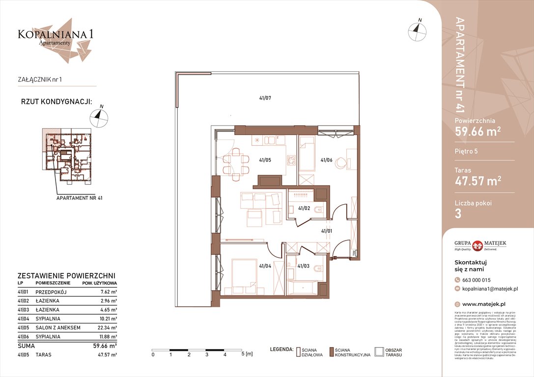 Nowe mieszkanie trzypokojowe KOPALNIANA 1 Katowice, Bogucice, Kopalniana 1  60m2 Foto 1