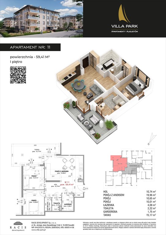 Nowe mieszkanie Villa Park - Bud D Augustów, Wypoczynkowa  59m2 Foto 1