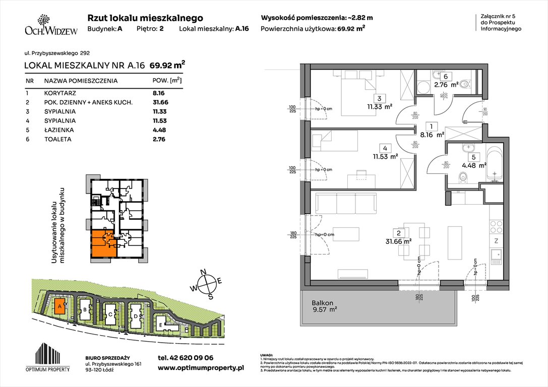 Nowe mieszkanie trzypokojowe OchWidzew Łódź, Widzew, Przybyszewskiego 292-300  70m2 Foto 1