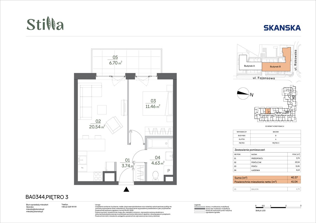 Nowe mieszkanie dwupokojowe Stilla Warszawa, Fajansowa 5  40m2 Foto 1