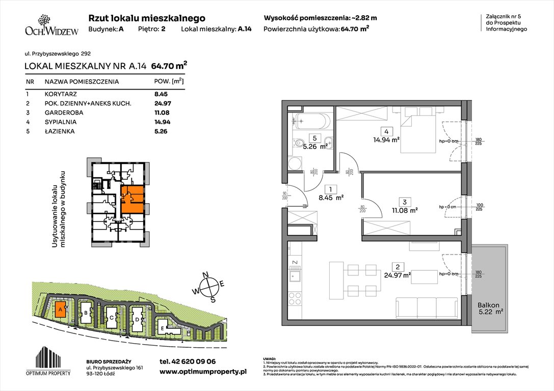 Nowe mieszkanie dwupokojowe OchWidzew Łódź, Widzew, Przybyszewskiego 292-300  65m2 Foto 1