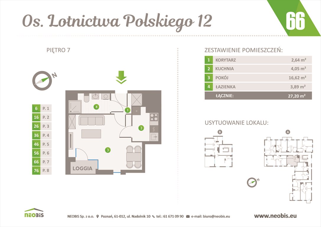 Nowa kawalerka OSIEDLE LOTNICTWA POLSKIEGO 12 W POZNANIU Poznań, Jeżyce, OS. LOTNICTWA POLSKIEGO 12  27m2 Foto 1