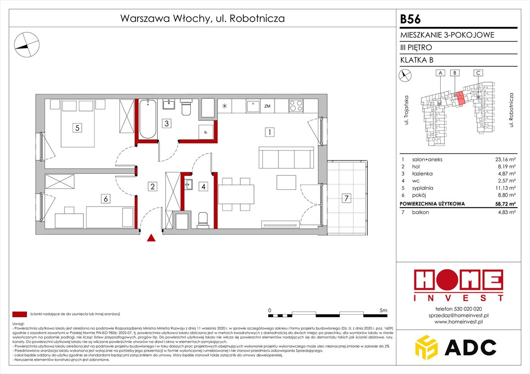 Nowe mieszkanie trzypokojowe Zakątek Włochy Warszawa, Włochy, ul. Robotnicza 11/13  59m2 Foto 1