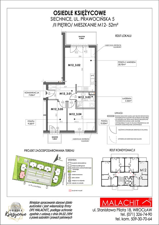 Nowe mieszkanie trzypokojowe Osiedle Księżycowe Siechnice, Prawocińska 5  52m2 Foto 1