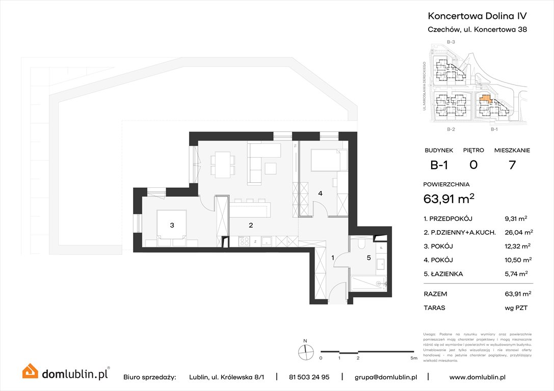 Nowe mieszkanie czteropokojowe  Koncertowa Dolina Lublin, Choiny, Koncertowa  64m2 Foto 1