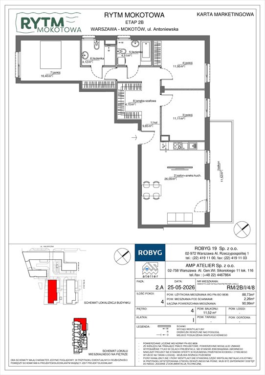 Nowe mieszkanie czteropokojowe  Rytm Mokotowa Warszawa, Mokotów, Antoniewska 3B  89m2 Foto 1