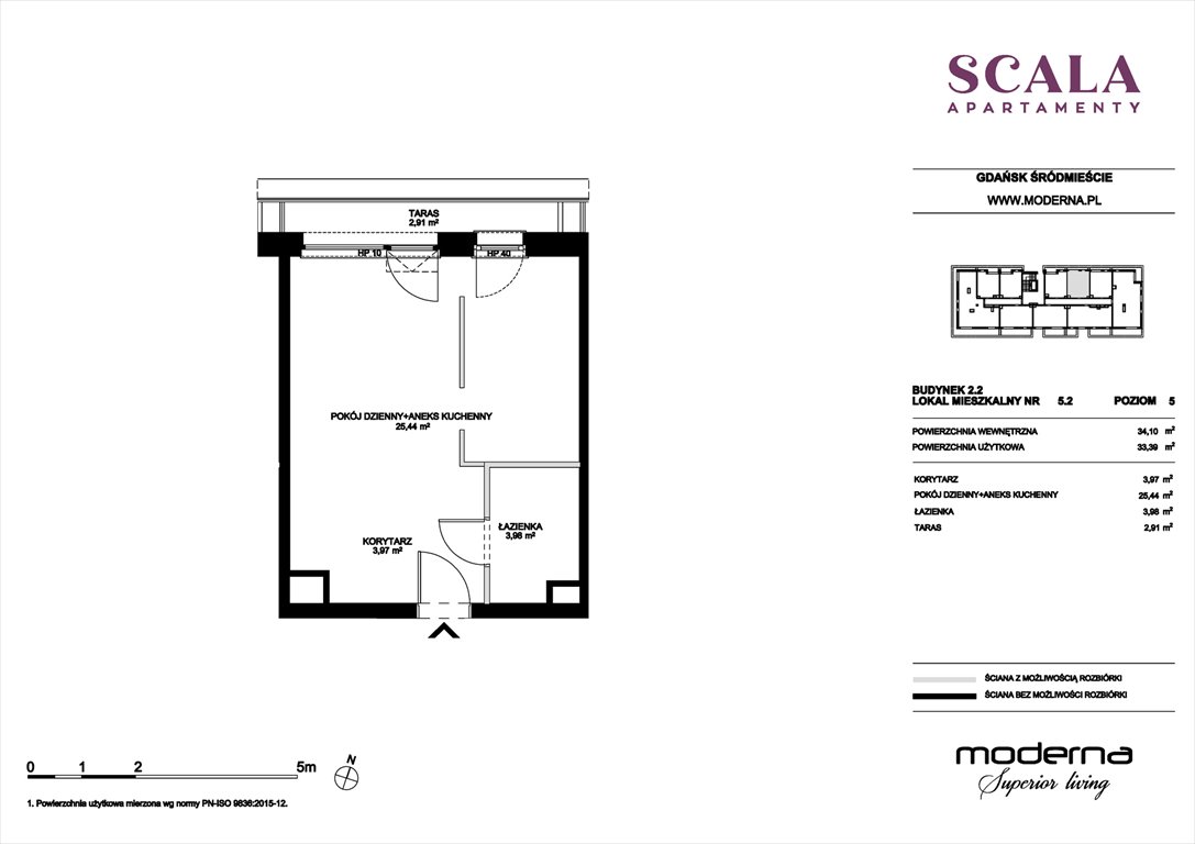 Nowa kawalerka Scala Gdańsk, ul. Łąkowa 60  34m2 Foto 1