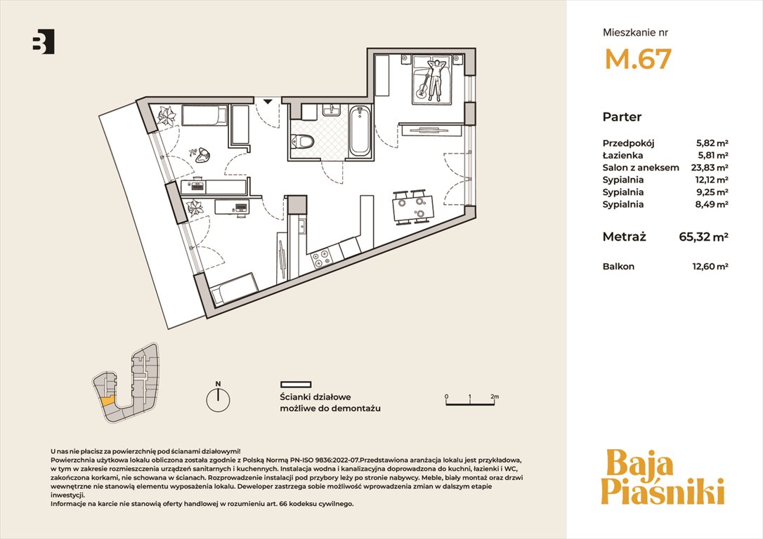 Nowe mieszkanie czteropokojowe  Baja Piaśniki Świętochłowice, Piaśniki, ul. Sudecka 10  65m2 Foto 1