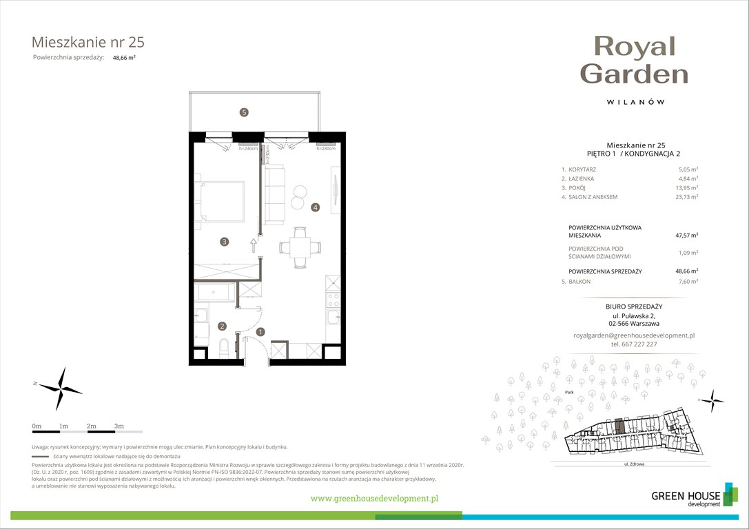 Nowe mieszkanie dwupokojowe Royal Garden Wilanów Warszawa, Wilanów, Zdrowa 2  48m2 Foto 1