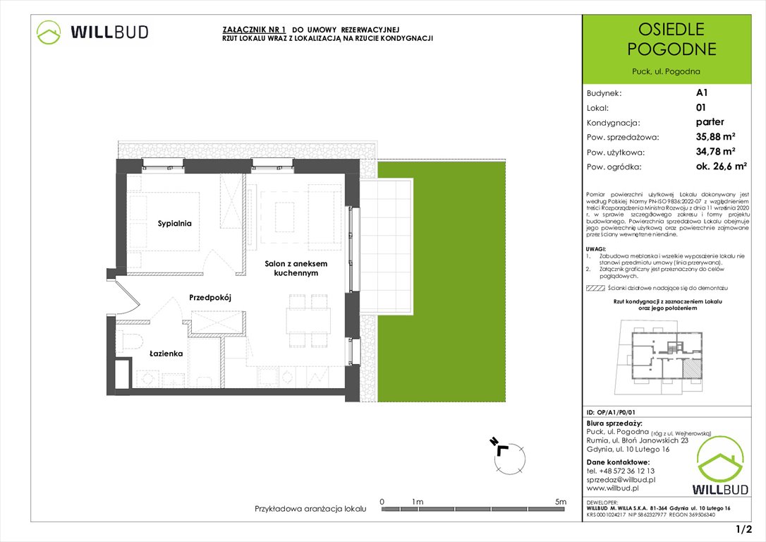 Nowe mieszkanie dwupokojowe Osiedle Pogodne w Pucku Puck, Pogodna  35m2 Foto 1