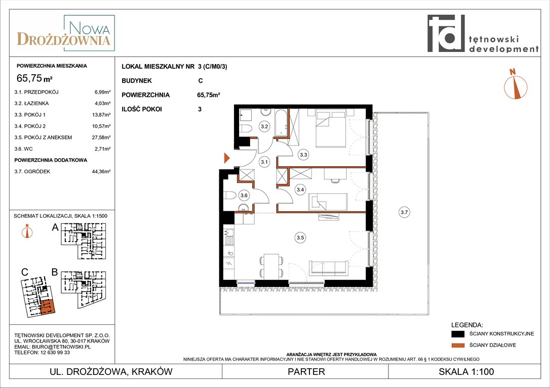 Nowe mieszkanie trzypokojowe NOWA DROŻDŻOWNIA ETAP II Kraków, Bieżanów, Drożdżowa  66m2 Foto 1