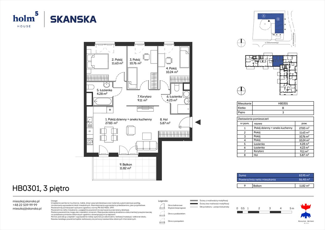 Nowe mieszkanie czteropokojowe  Holm House  Warszawa, Mokotów, Domaniewska  84m2 Foto 1