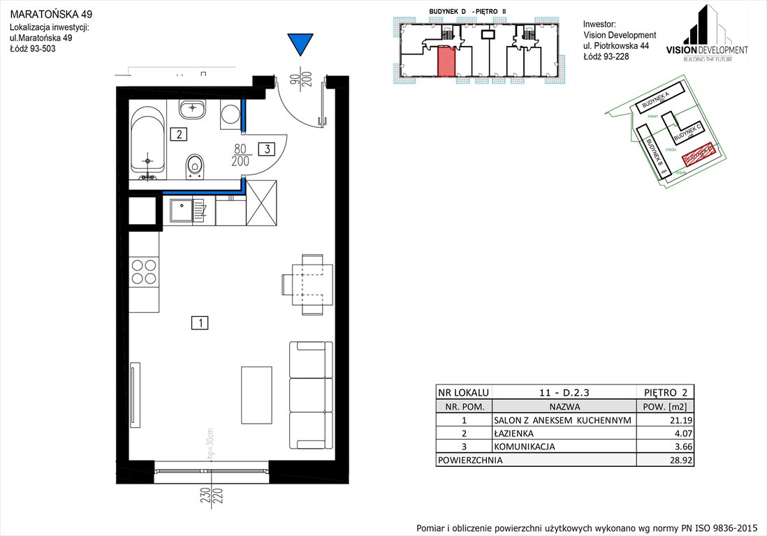 Nowa kawalerka Maratońska 49 Nowa Retkinia  Łódź, Retkinia, Maratońska 49C  29m2 Foto 1