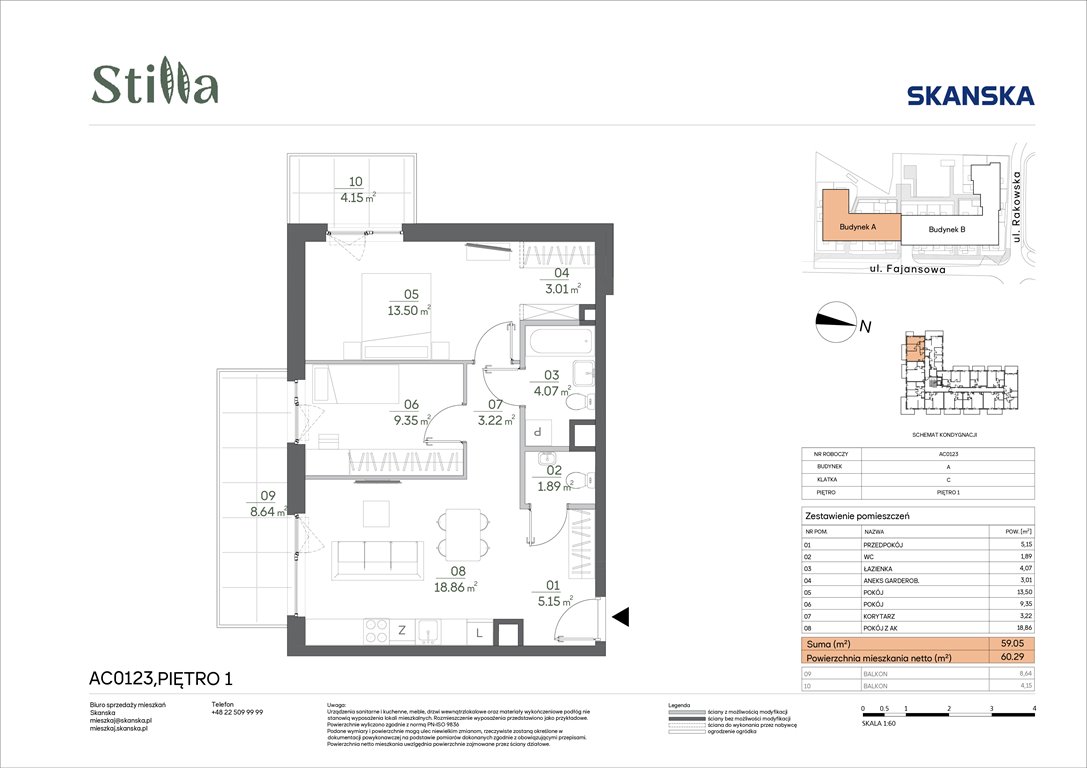 Nowe mieszkanie trzypokojowe Stilla Warszawa, Fajansowa 5  59m2 Foto 1