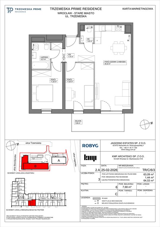 Nowe mieszkanie trzypokojowe Trzemeska Prime Residence Wrocław, Stare Miasto, Trzemeska  63m2 Foto 1