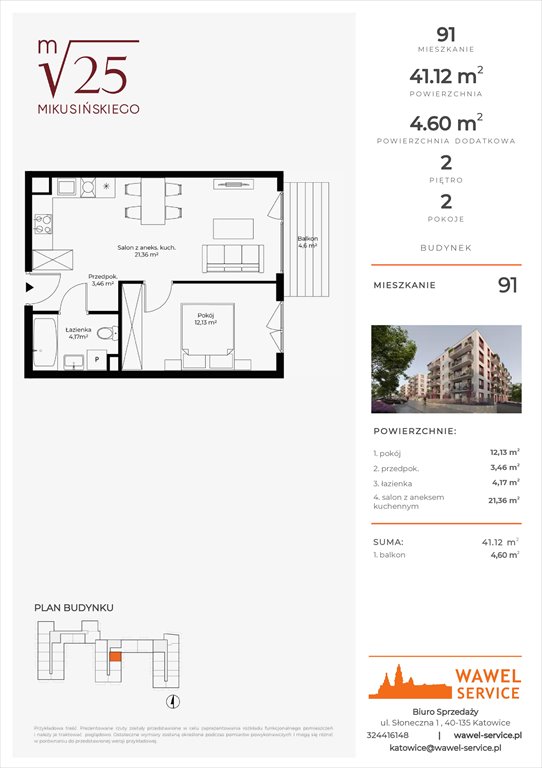 mieszkanie na sprzedaż 41m2 mieszkanie Katowice, Mikusińskiego 25