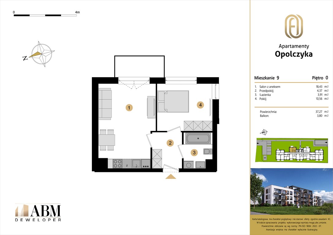 Nowe mieszkanie dwupokojowe APARTAMENTY OPOLCZYKA Łódź, Widzew, Opolczyka 16  37m2 Foto 1