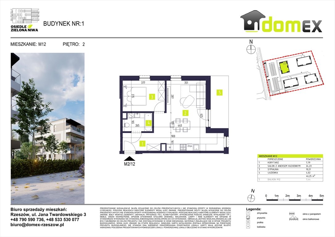 Nowe mieszkanie dwupokojowe Osiedle Zielona Niwa Głogów Małopolski, Niwa, Kościuszki  46m2 Foto 1