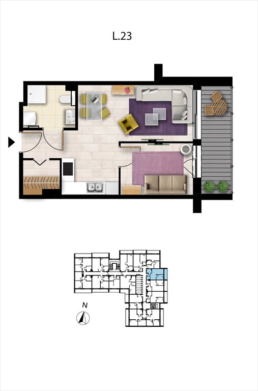 Nowe mieszkanie dwupokojowe Sunset Resort Grzybowo, Nadmorska 98 -106  38m2 Foto 1