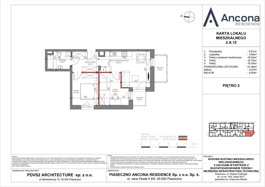 Nowe mieszkanie trzypokojowe Piaseczno Residence Piaseczno, Wojska Polskiego 9  51m2 Foto 1