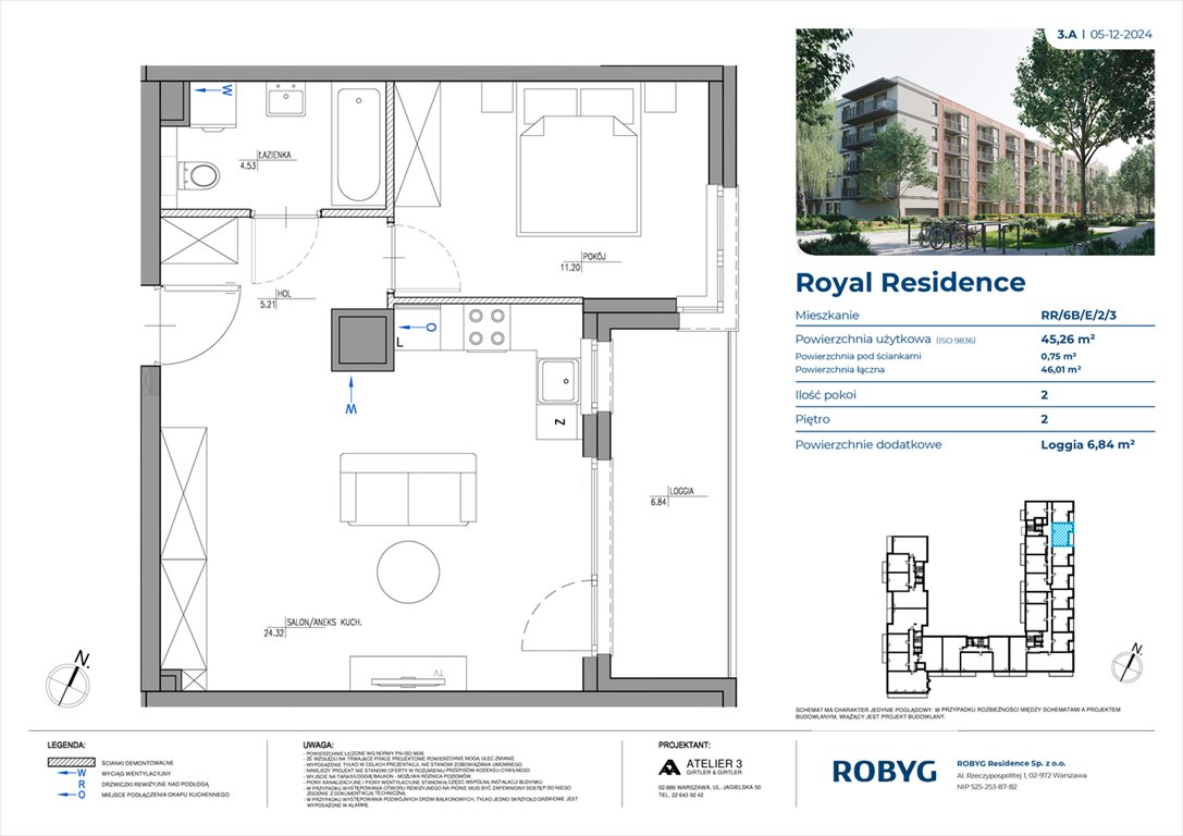 Nowe mieszkanie dwupokojowe Royal Residence Warszawa, Wilanów, Sarmacka  45m2 Foto 1