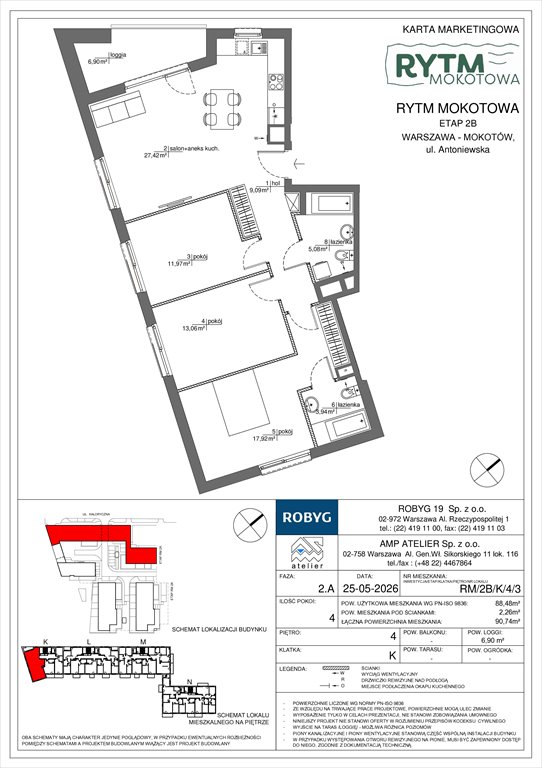 Nowe mieszkanie czteropokojowe  Rytm Mokotowa Warszawa, Mokotów, Antoniewska 3B  88m2 Foto 1
