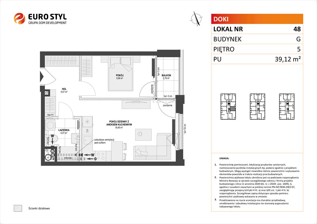 Nowe mieszkanie dwupokojowe DOKI LIVING Gdańsk, Śródmieście, ks. Jerzego Popiełuszki/Rybaki Górne  39m2 Foto 1