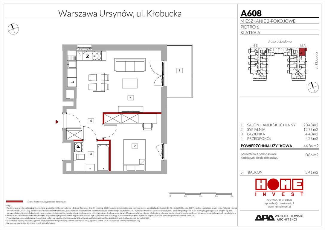 Nowe mieszkanie dwupokojowe Enklawa Ursynów Warszawa, Ursynów, ul. Kłobucka 23A  45m2 Foto 1
