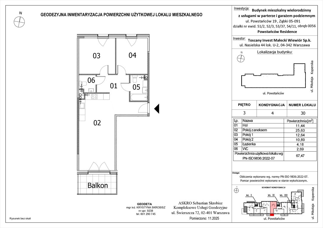 Nowe mieszkanie trzypokojowe Powstańców Residence Ząbki, Powstańców 19  67m2 Foto 1