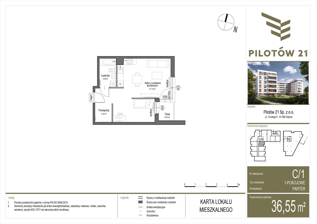 Nowa kawalerka Pilotow 21 Gdańsk, Zaspa, Pilotów 21  37m2 Foto 1